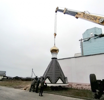 Восстановление храма Рождества Христова в Глуске продолжается