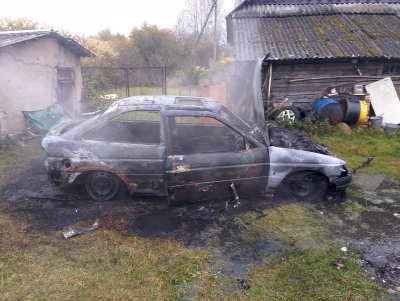 В&nbsp;деревне Крюковщина горел автомобиль
